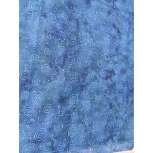 Classic Cottons 2002 Blue Swirl & Dot Fabric 1/2 yard x 44" Quilting or Sewing M